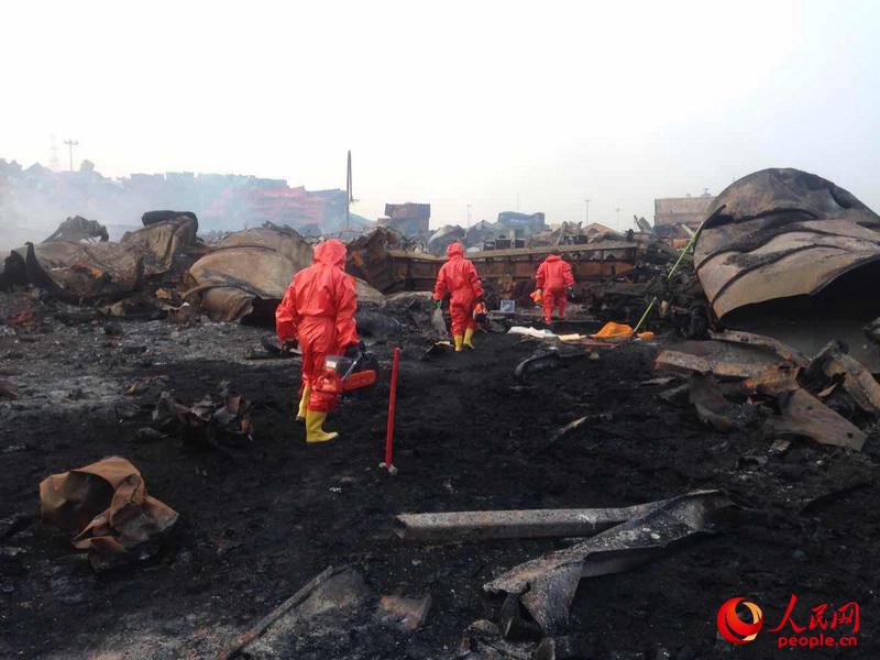 Milit?rische Spezialkr?fte r?umen in Tianjin auf