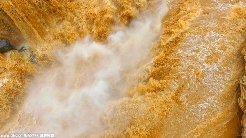 Hukou-Wasserfall aus der Vogelperspektive