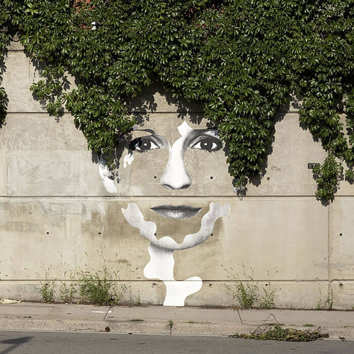 Perfekte Verbindung zwischen Stra?enkunst und Natur
