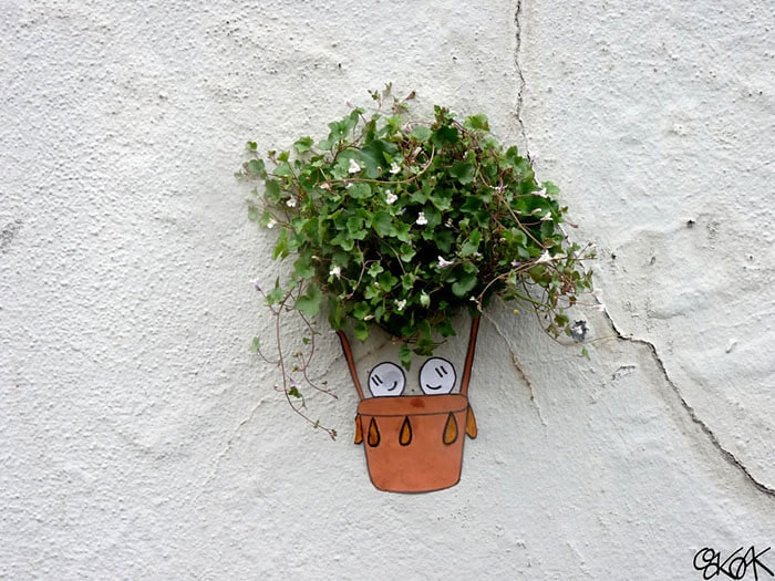 Perfekte Verbindung zwischen Stra?enkunst und Natur
