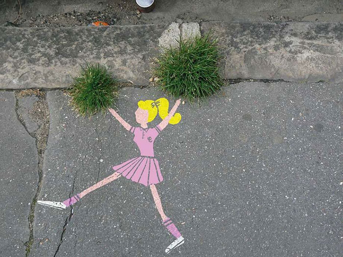 Perfekte Verbindung zwischen Stra?enkunst und Natur