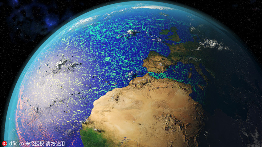 Satellitenbilder: Meeresstr?mungen gleichen traumhaften ?lgem?lden