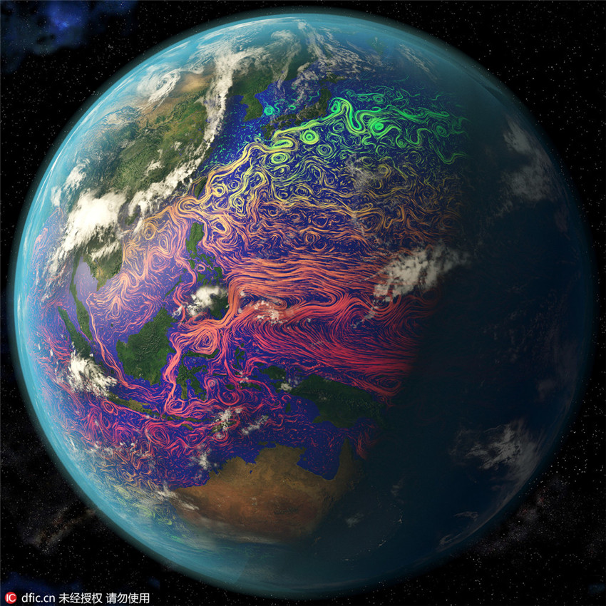 Satellitenbilder: Meeresstr?mungen gleichen traumhaften ?lgem?lden