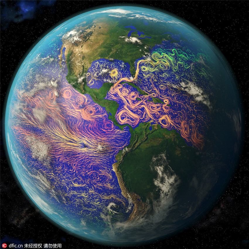 Satellitenbilder: Meeresstr?mungen gleichen traumhaften ?lgem?lden