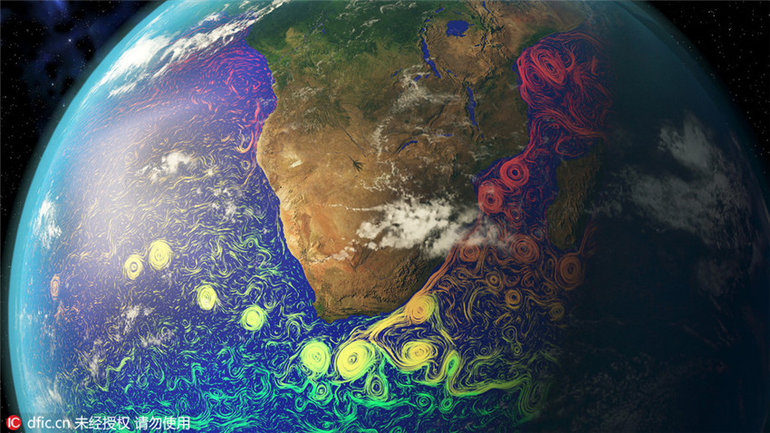 Satellitenbilder: Meeresstr?mungen gleichen traumhaften ?lgem?lden