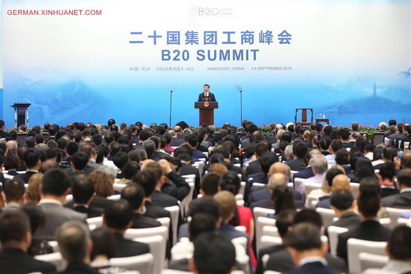 Xi Jinping h?lt beim B20-Gipfel eine Rede