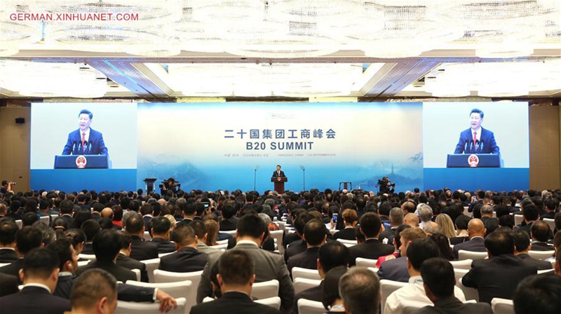 Xi Jinping h?lt beim B20-Gipfel eine Rede