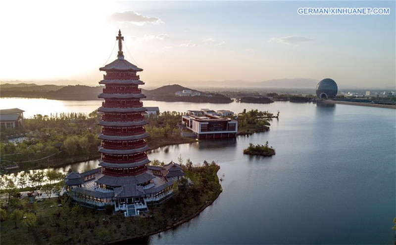Landschaft des Yanqi-See-Ferienortes