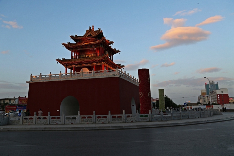 Dingbian Trommelturm in der Stadt Yulin