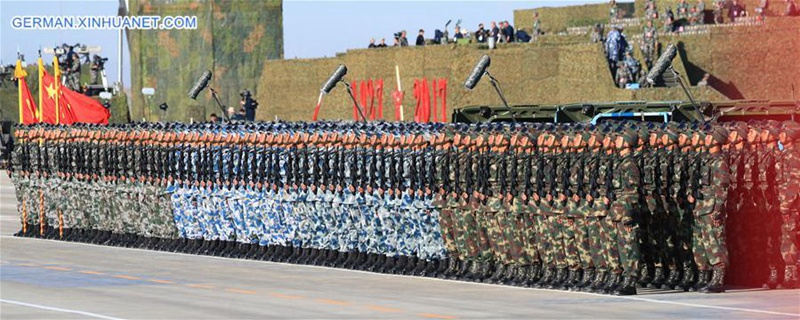 Truppen treffen Vorbereitungen für eine Milit?rparade in der Inneren Mongolei