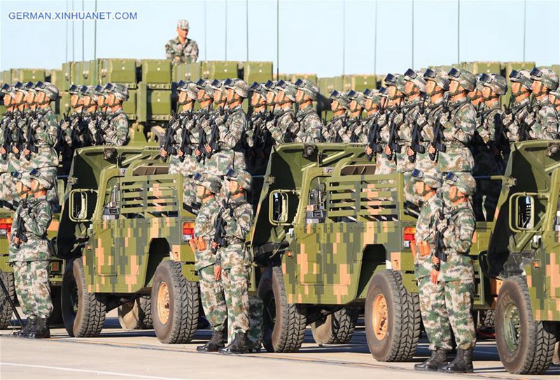 Truppen treffen Vorbereitungen für eine Milit?rparade in der Inneren Mongolei