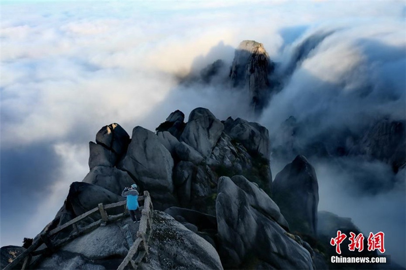 Atemberaubendes Wolkenmeer am Huangshan-Berg