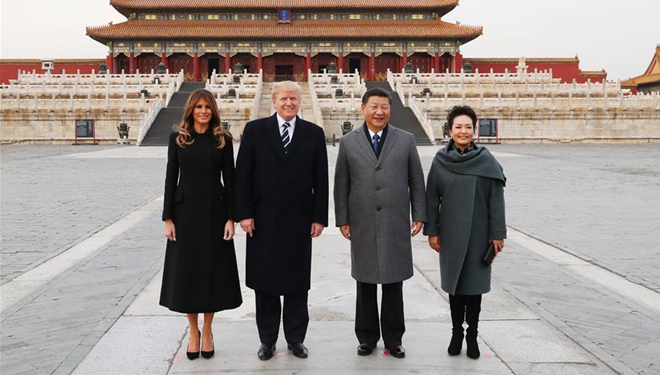 Xi Jinping und Donald Trump besuchen das Palastmuseum