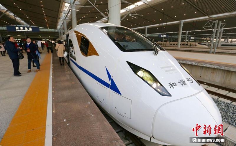 Erster Hochgeschwindigkeitszug Xi'an-Chengdu f?hrt heute ab