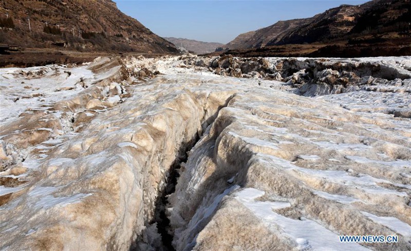 Gefrorener gelber Fluss in Shanxi