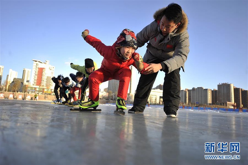 Schüler machen Wintersport