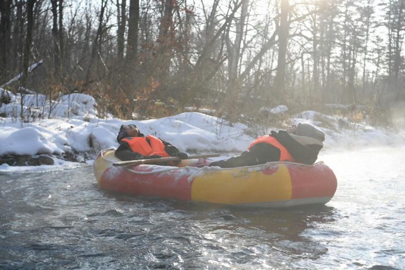 Winterliche Wildwasserfahrt