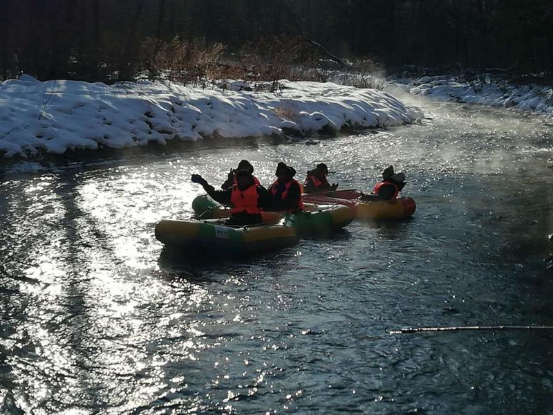 Winterliche Wildwasserfahrt