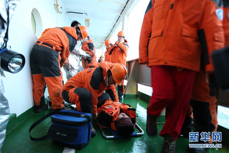 Brandschutzübung des chinesischen Südpol-Expeditionsteams