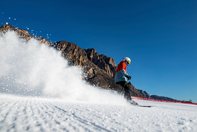 Ski-Liebhaber in Yanqing