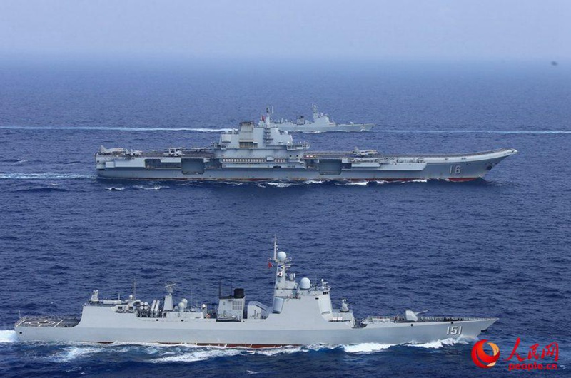 Die Kampfgruppe des Flugzeugtr?gers Liaoning führte Konfrontationsübungen durch