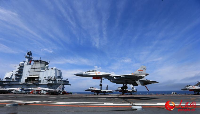 Die Kampfgruppe des Flugzeugtr?gers Liaoning führte Konfrontationsübungen durch