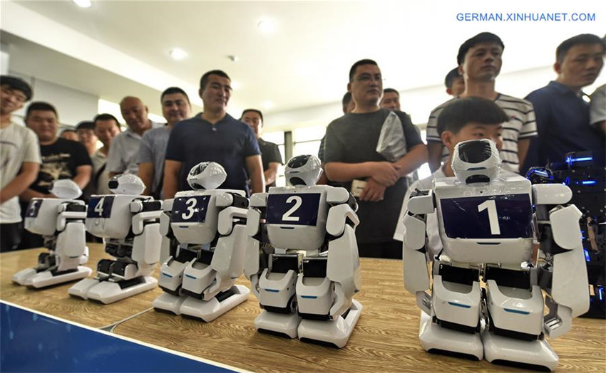 Roboter-Fu?ballspiel findet in Beijing statt