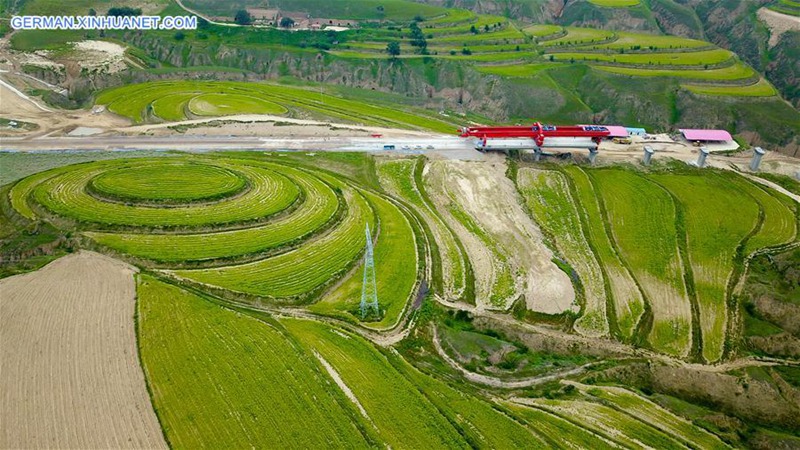 Hochgeschwindigkeitsbahnstrecke Yinchuan-Xi'an befindet sich im Bau