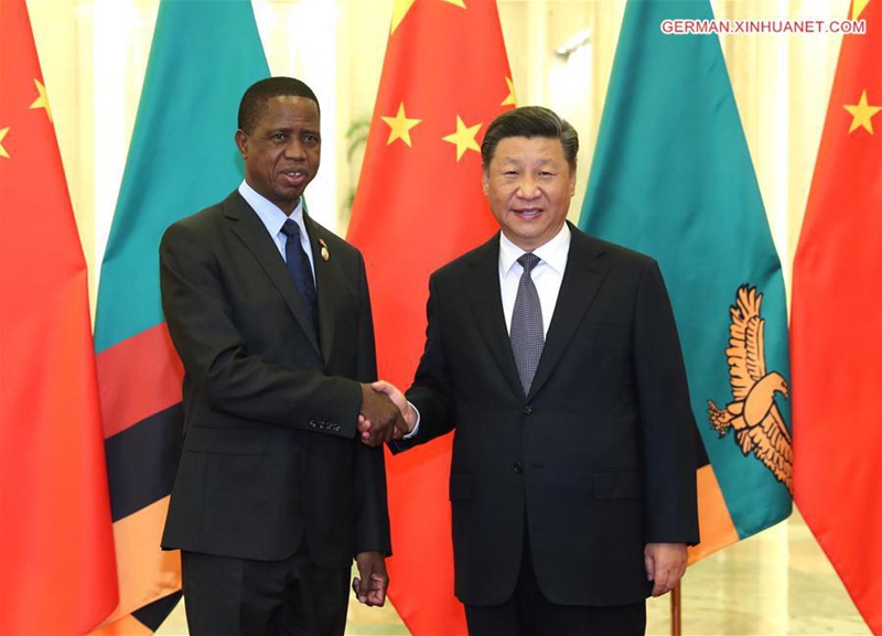 Xi Jinping trifft sambischen Pr?sidenten in Beijing