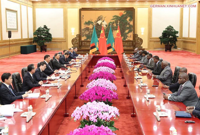 Xi Jinping trifft sambischen Pr?sidenten in Beijing