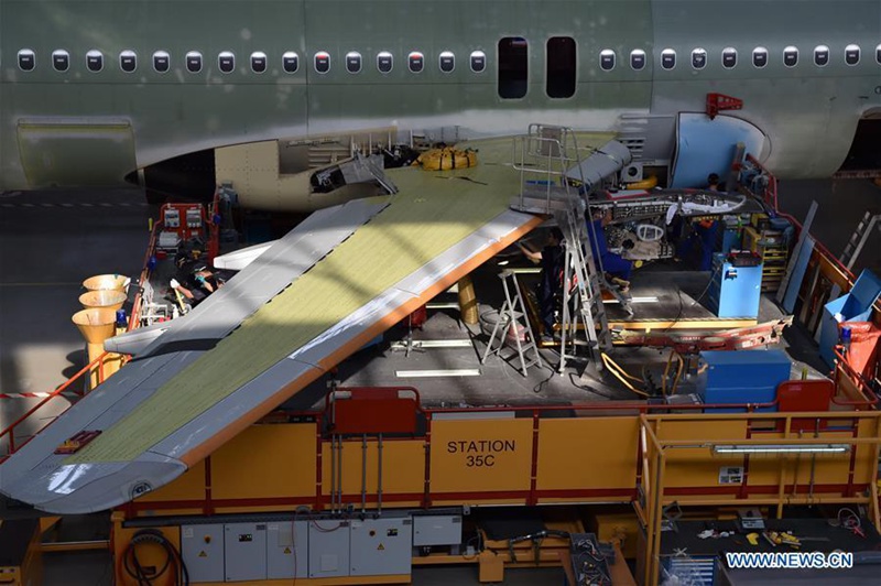 Die Endmontagelinie von Airbus in Tianjin 