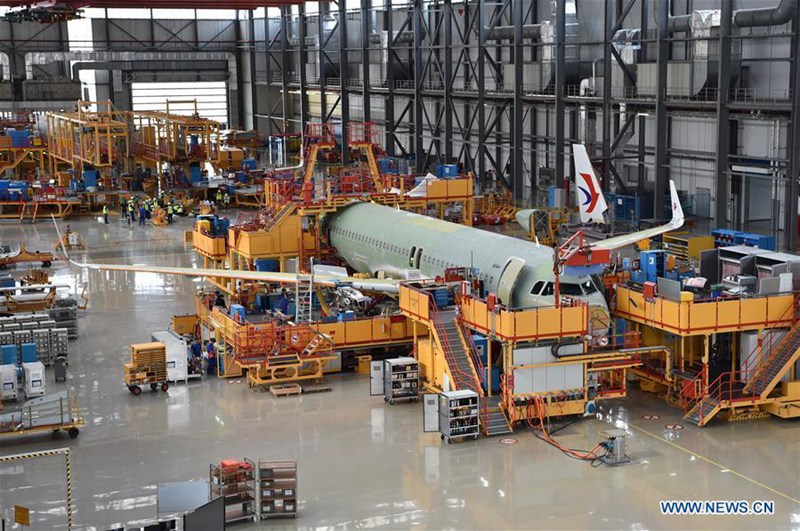 Die Endmontagelinie von Airbus in Tianjin 