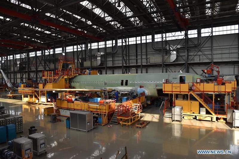 Die Endmontagelinie von Airbus in Tianjin 