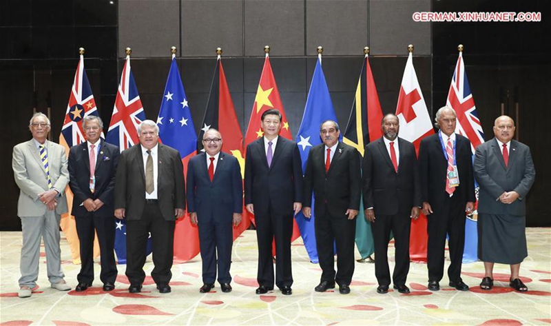 Xi Jinping h?lt ein gemeinsames Treffen mit Spitzenpolitikern mehrerer pazifischer Inselstaaten ab