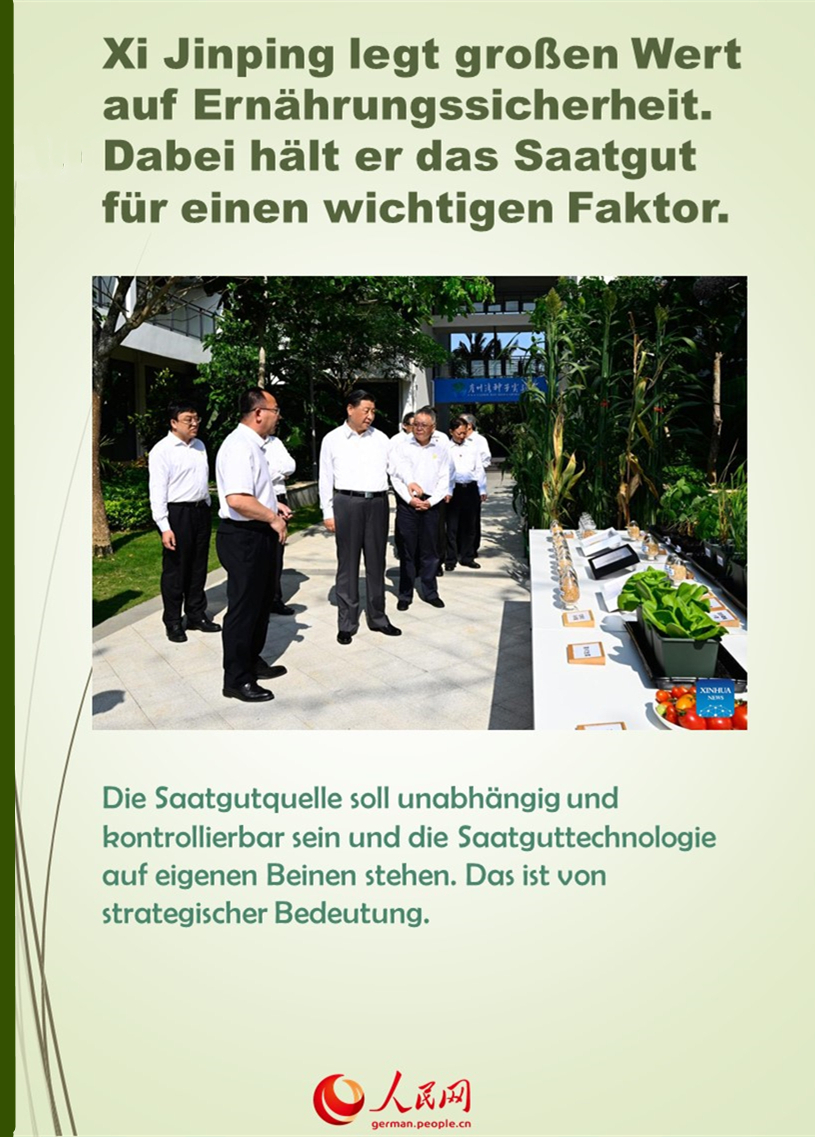 Xi ?u?ert sich über Ern?hrungssicherheit und Saatgut