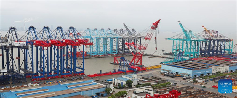 Containerkr?ne am Produktionsstandort Changxing von Shanghai Zhenhua Heavy Industries
