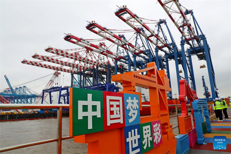 Containerkr?ne am Produktionsstandort Changxing von Shanghai Zhenhua Heavy Industries