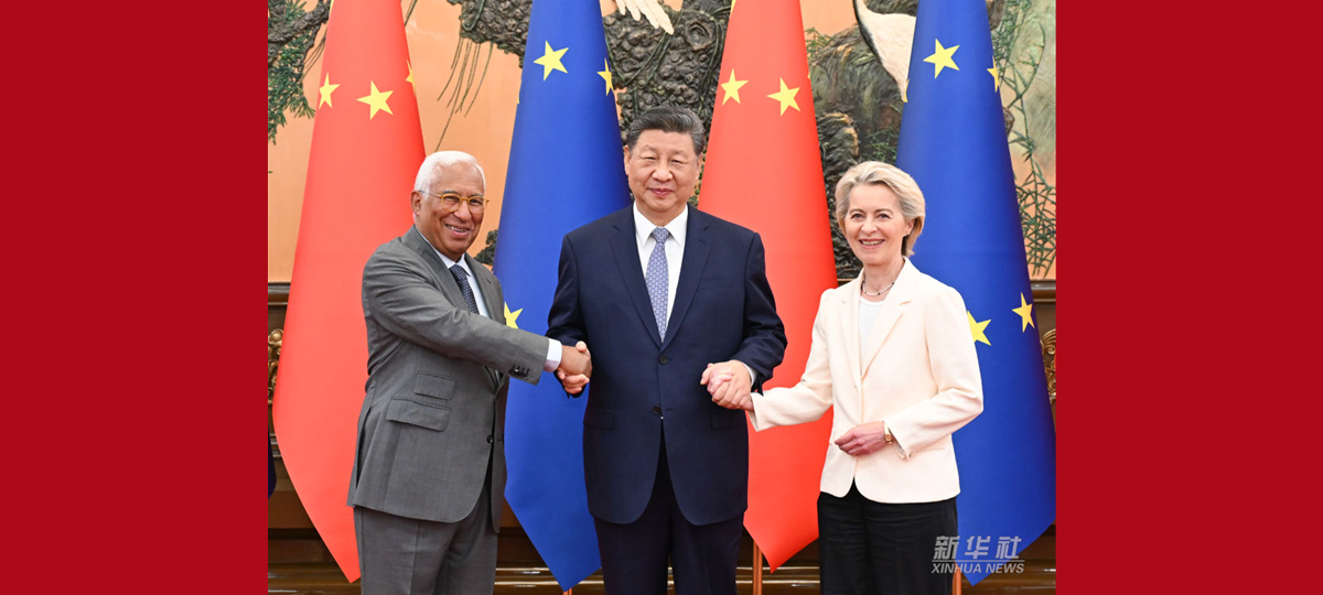Xi Jinping trifft António Costa und Ursula von der Leyen