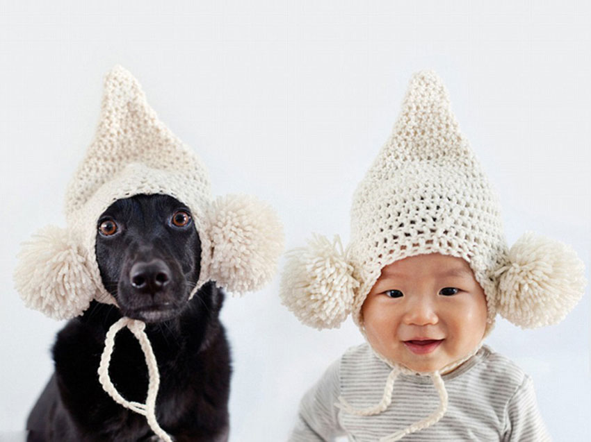 Hund und Kind im Partnerlook